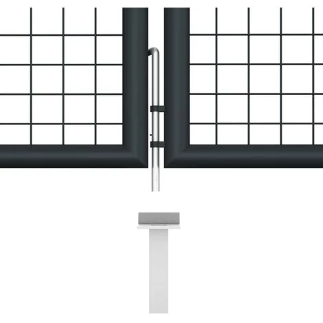 TRUE DEAL Portail En Maille De Jardin Acier Galvanisé 400 X 150 Cm Gris 7 TRUE DEAL Portail En Maille De Jardin Acier Galvanisé 400 X 150 Cm Gris – Image 5