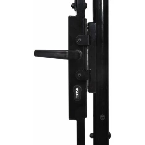 TRUE DEAL Portillon Simple Porte Avec Dessus Arqué Acier 1x1,5 M Noir 6 TRUE DEAL Portillon Simple Porte Avec Dessus Arqué Acier 1x1,5 M Noir – Image 4