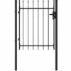 TRUE DEAL Portillon Simple Porte Avec Dessus à Pointe Acier 1x1,2 M Noir -Portail Soldes Boutique 26123062 1