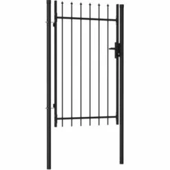TRUE DEAL Portillon Simple Porte Avec Dessus à Pointe Acier 1x1,5 M Noir 8 TRUE DEAL Portillon Simple Porte Avec Dessus à Pointe Acier 1x1,5 M Noir -Portail Soldes Boutique 26123068 2