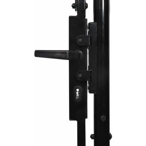 TRUE DEAL Portillon Simple Porte Avec Dessus à Pointe Acier 1x1,5 M Noir 6 TRUE DEAL Portillon Simple Porte Avec Dessus à Pointe Acier 1x1,5 M Noir – Image 4