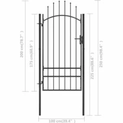 TRUE DEAL Portail De Jardin Acier 1x2,5 M Noir -Portail Soldes Boutique 26123785 5