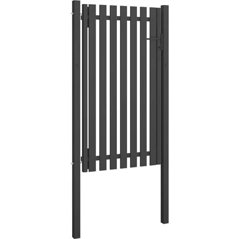 TRUE DEAL Portail De Clôture De Jardin Acier 1x2,25 M Anthracite 4 TRUE DEAL Portail De Clôture De Jardin Acier 1x2,25 M Anthracite – Image 2
