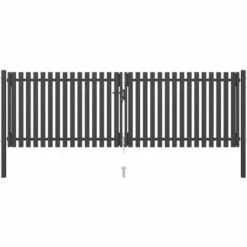 TRUE DEAL Portail De Clôture De Jardin Acier 4x1,5 M Anthracite