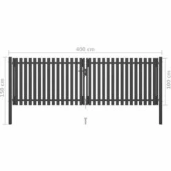 TRUE DEAL Portail De Clôture De Jardin Acier 4x1,5 M Anthracite -Portail Soldes Boutique 26123869 5