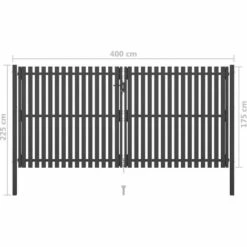 TRUE DEAL Portail De Clôture De Jardin Acier 4x2,25 M Anthracite -Portail Soldes Boutique 26123873 5