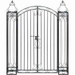 TRUE DEAL Portillon Ornemental De Jardin Fer Forgé 122x20,5x160 Cm