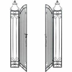 TRUE DEAL Portillon Ornemental De Jardin Fer Forgé 122x20,5x160 Cm -Portail Soldes Boutique 26370843 3