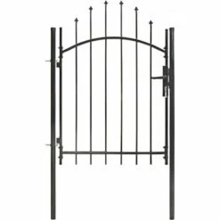 ASUPERMALL Portail De Jardin Avec Dessus Arque Acier 1 X 1,75 M Noir