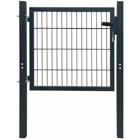 ASUPERMALL Portillon Acier Anthracite 103x150 Cm 3 ASUPERMALL Portillon Acier Anthracite 103x150 Cm