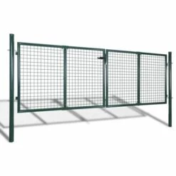 ASUPERMALL Portail De Cloture De Jardin 289x100 Cm / 306x150 Cm Acier Vert