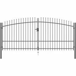 ASUPERMALL Double Portail Avec Haut Sous Forme De Lance 400 X 225 Cm -Portail Soldes Boutique 26707403 3