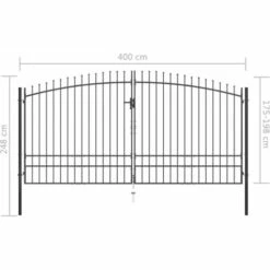 ASUPERMALL Double Portail Avec Haut Sous Forme De Lance 400 X 248 Cm -Portail Soldes Boutique 26707406 3