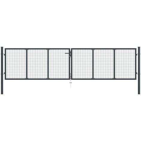 ASUPERMALL Portail En Maille De Jardin Acier Galvanise 400 X 150 Cm Gris 3 ASUPERMALL Portail En Maille De Jardin Acier Galvanise 400 X 150 Cm Gris