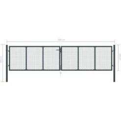 ASUPERMALL Portail En Maille De Jardin Acier Galvanise 400 X 150 Cm Gris 10 ASUPERMALL Portail En Maille De Jardin Acier Galvanise 400 X 150 Cm Gris -Portail Soldes Boutique 26707416 4