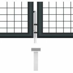 ASUPERMALL Portail En Maille De Jardin Acier Galvanise 400 X 150 Cm Gris 11 ASUPERMALL Portail En Maille De Jardin Acier Galvanise 400 X 150 Cm Gris -Portail Soldes Boutique 26707416 5