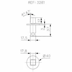 STREMLER ASSA ABLOY Crapaudine Pour Porte Glace 3281 AF019617/CG77251R2 - Chromé Mat