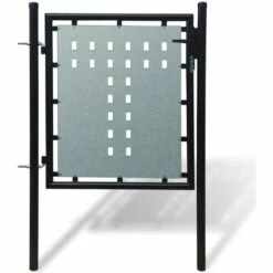 Portillon De Jardin Single Noir 100x125 Cm VidaXL