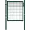 LITZEE Portail De Clôture Acier 100x75 Cm Vert 2 LITZEE Portail De Clôture Acier 100x75 Cm Vert -Portail Soldes Boutique 27808973 1