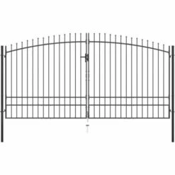 LITZEE Double Portail Avec Haut Sous Forme De Lance 400 X 248 Cm
