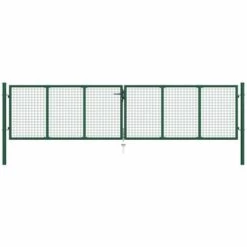 LITZEE Portail En Treillis De Jardin Acier 400 X 100 Cm Vert