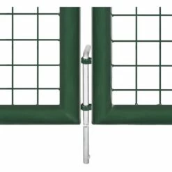 LITZEE Portail En Treillis De Jardin Acier 400 X 125 Cm Vert -Portail Soldes Boutique 27809014 4