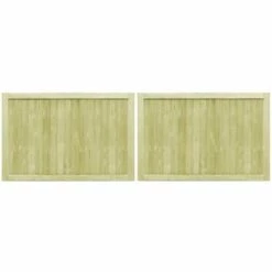 TRUE DEAL Portillons De Jardin 2 Pcs Bois De Pin Imprégné 300x100 Cm 9 TRUE DEAL Portillons De Jardin 2 Pcs Bois De Pin Imprégné 300x100 Cm -Portail Soldes Boutique 28296297 3