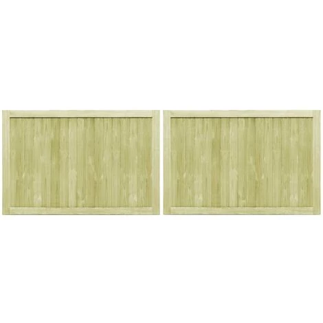 TRUE DEAL Portillons De Jardin 2 Pcs Bois De Pin Imprégné 300x100 Cm 5 TRUE DEAL Portillons De Jardin 2 Pcs Bois De Pin Imprégné 300x100 Cm – Image 3