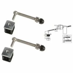 2 Charnières M12 Bouchons Alu Pour Portillon De Jardin, 40x40mm L 130mm LOCINOX - GBM12DP40130.