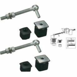 2 Charnières M16 Pour Portillon De Jardin Bouchons 40x40mm Long. 160mm LOCINOX - GBM1640160.