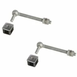 2 Charnières M16 Bouchons Alu 40x40mm Pour Portillon De Jardin, L 160mm LOCINOX - GBM16DP40160.