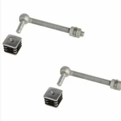 2 Charnières M16 Bouchons Alu 40x40mm Pour Portillon De Jardin, L 180mm LOCINOX - GBM16DP40180.