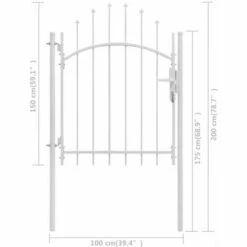 TRUE DEAL Portail De Jardin Acier 1 X 2 M Blanc -Portail Soldes Boutique 29745453 5