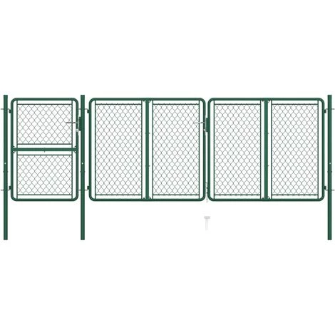 Portail De Jardin Acier 125x395 Cm Vert VidaXL 3 Portail De Jardin Acier 125x395 Cm Vert VidaXL