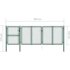 Portail De Jardin Acier 125x395 Cm Vert VidaXL 11 Portail De Jardin Acier 125x395 Cm Vert VidaXL -Portail Soldes Boutique 29997000 5