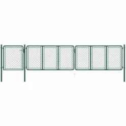 Portail De Jardin Acier 75x495 Cm Vert VidaXL