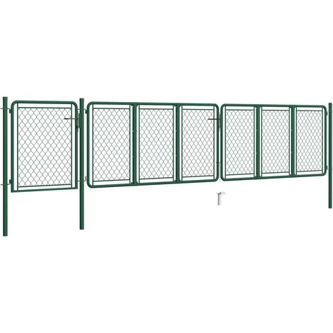 Portail De Jardin Acier 75x495 Cm Vert VidaXL 4 Portail De Jardin Acier 75x495 Cm Vert VidaXL – Image 2