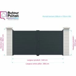 AUTOURDUPORTAIL Portail Battant YEL Gris 7016 - L356 Cm X H172 Cm En Aluminium Manuel AUTOUR DU PORTAIL 9 AUTOURDUPORTAIL Portail Battant YEL Gris 7016 - L356 Cm X H172 Cm En Aluminium Manuel AUTOUR DU PORTAIL -Portail Soldes Boutique 30187986 4
