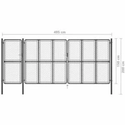 Portail De Jardin Acier 150x495 Cm Anthracite VidaXL 11 Portail De Jardin Acier 150x495 Cm Anthracite VidaXL -Portail Soldes Boutique 30289975 5