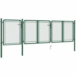 TRUE DEAL Portail De Jardin Acier 100x395 Cm Vert 8 TRUE DEAL Portail De Jardin Acier 100x395 Cm Vert -Portail Soldes Boutique 30361095 2