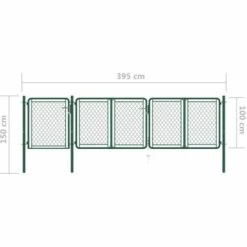 TRUE DEAL Portail De Jardin Acier 100x395 Cm Vert 11 TRUE DEAL Portail De Jardin Acier 100x395 Cm Vert -Portail Soldes Boutique 30361095 5