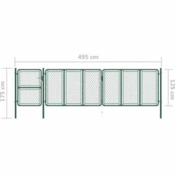 TRUE DEAL Portail De Jardin Acier 125x495 Cm Vert -Portail Soldes Boutique 30361102 5
