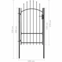 ASUPERMALL Portail De Jardin Acier 1x2,2 M Noir -Portail Soldes Boutique 30380611 5