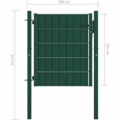 TRUE DEAL Portail De Clôture Acier 100x101 Cm Vert 9 TRUE DEAL Portail De Clôture Acier 100x101 Cm Vert -Portail Soldes Boutique 30494306 4