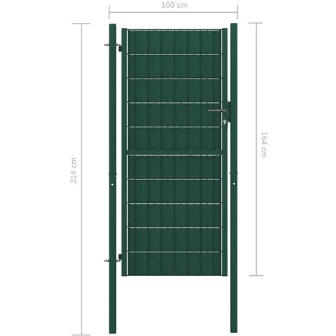 TRUE DEAL Portillon Acier 100x164 Cm Vert 6 TRUE DEAL Portillon Acier 100x164 Cm Vert – Image 4