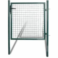 VidaXL Portail De Clôture à Porte Simple Acier Enduit De Poudre - Vert