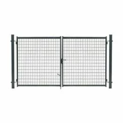 CLOTURE & JARDIN Portail Grillagé Gris JARDIMALIN - Largeur 4m - 1 Mètre - Gris Anthracite (RAL 7016)