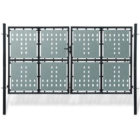 TRUE DEAL Portillon De Jardin Acier Double Noir 300 X 250 Cm 3 TRUE DEAL Portillon De Jardin Acier Double Noir 300 X 250 Cm