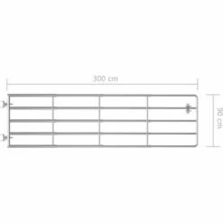 ASUPERMALL Portillon A 5 Barres Acier (115-300)x90 Cm Argente -Portail Soldes Boutique 31445337 3