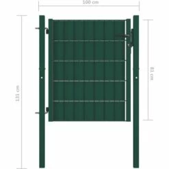TRUE DEAL Portail De Clôture Acier 100x81 Cm Vert 9 TRUE DEAL Portail De Clôture Acier 100x81 Cm Vert -Portail Soldes Boutique 31489345 4